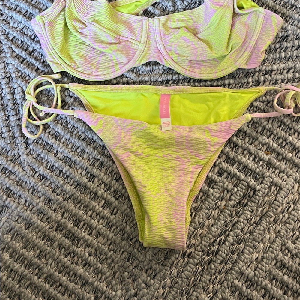 Neon Lime & Pastel Pink Two-Piece Bikini